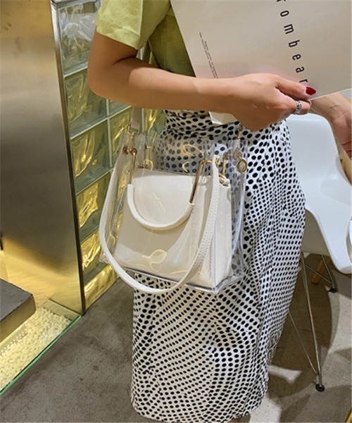 セール】2点セットクリアショルダーバッグ/ハンドバッグ