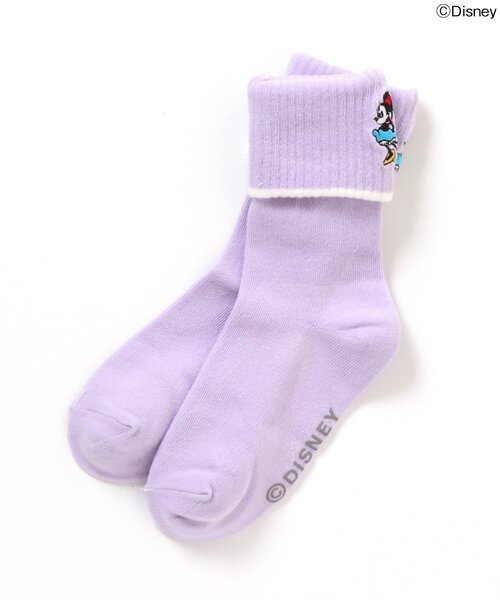 BREEZE(ブリーズ)の「ディズニーキャラクター GIRL'Sソックス(ソックス/靴下・キッズ・オフホワイト/ブラック/ラベンダー・21/18/15 )」の3枚目の写真
