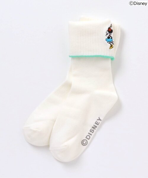 BREEZE(ブリーズ)の「ディズニーキャラクター GIRL'Sソックス(ソックス/靴下・キッズ・オフホワイト/ブラック/ラベンダー・21/18/15 )」の1枚目の写真