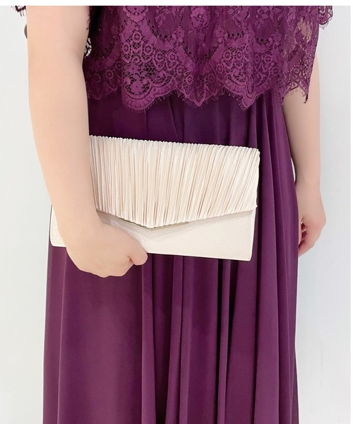 Cupid Heart（キューピッドハート）の「【Cupid Heart】結婚式用BAG♪ V字フラップパーティーバッグ（クラッチバッグ・レディース・ブラック/ベージュ/シルバー・MEDIUM）」の22枚目の写真