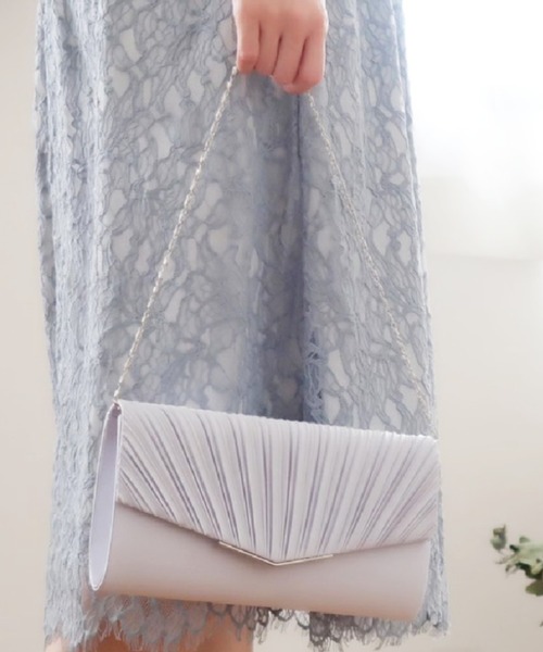 Cupid Heart（キューピッドハート）の「【Cupid Heart】結婚式用BAG♪ V字フラップパーティーバッグ（クラッチバッグ・レディース・ブラック/ベージュ/シルバー・MEDIUM）」の11枚目の写真