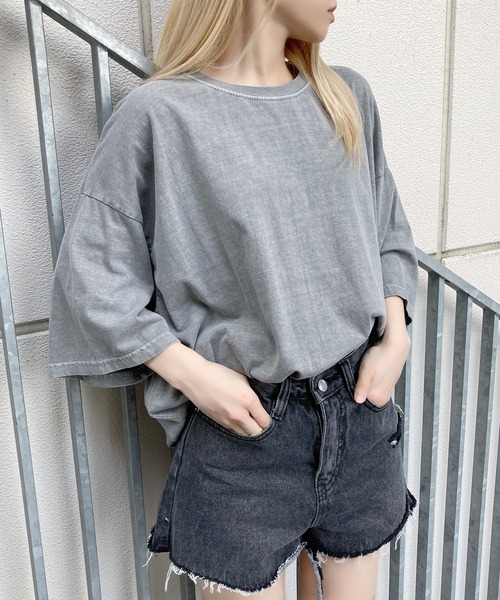 Figments（フィグメンツ）の「ピグメントソリッドＴ（Tシャツ/カットソー・レディース・ブルー/グリーン/スミクロ・FREE）」の2枚目の写真