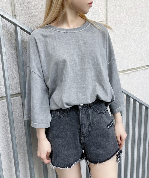 Figments（フィグメンツ）の「ピグメントソリッドＴ（Tシャツ/カットソー・レディース・ブルー/グリーン/スミクロ・FREE）」の16枚目の写真