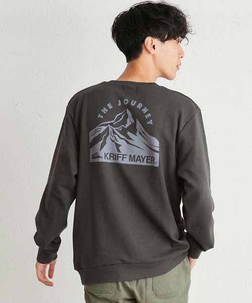 KRIFF MAYER(クリフメイヤー)の「《WEB限定》裏毛クルーネック(スウェット・メンズ・チャコール/ダークグリーン/ナチュラル/レンガ・MEDIUM/X-LARGE/LARGE)」の2枚目の写真