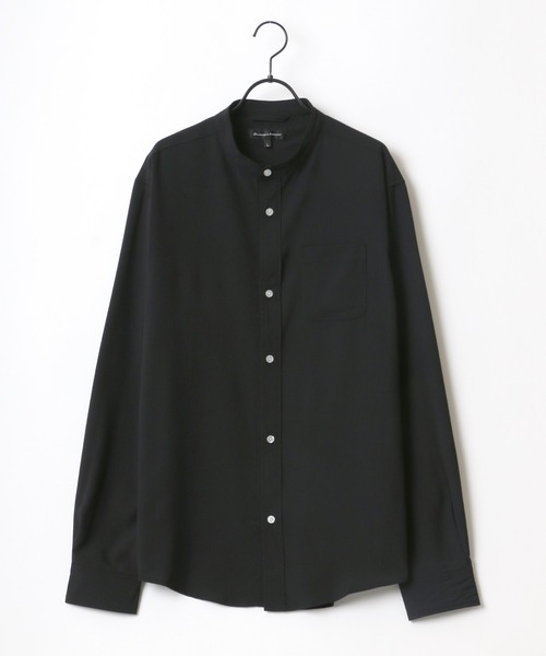 Lazar（ラザル）の「ポリトロ リラックス オーバーサイズ バンドカラートロミシャツ（シャツ/ブラウス・メンズ・ホワイト/チャコールグレー/ブラック/ターコイズブルー/モカ・LL/M/L）」の14枚目の写真