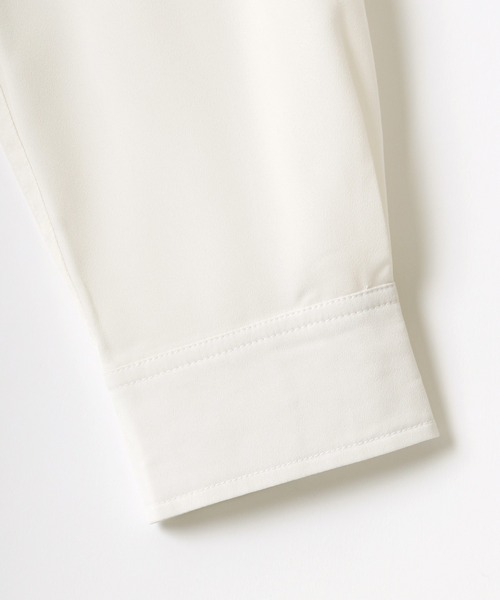 Lazar（ラザル）の「ポリトロ リラックス オーバーサイズ バンドカラートロミシャツ（シャツ/ブラウス・メンズ・ホワイト/チャコールグレー/ブラック/ターコイズブルー/モカ・LL/M/L）」の13枚目の写真