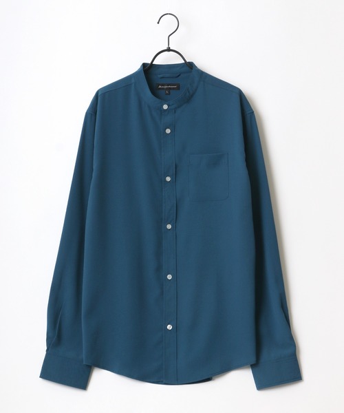 Lazar（ラザル）の「ポリトロ リラックス オーバーサイズ バンドカラートロミシャツ（シャツ/ブラウス・メンズ・ホワイト/チャコールグレー/ブラック/ターコイズブルー/モカ・LL/M/L）」の6枚目の写真