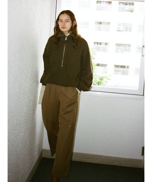 Ungrid（アングリッド）の「セーラーカラージップニット(ハーフジップ)（ニット/セーター・レディース・ライトグレー/ダークブラウン/ブラック・FREE）」の21枚目の写真