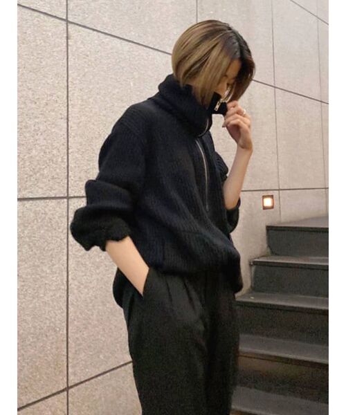 Ungrid（アングリッド）の「セーラーカラージップニット(ハーフジップ)（ニット/セーター・レディース・ライトグレー/ダークブラウン/ブラック・FREE）」の22枚目の写真