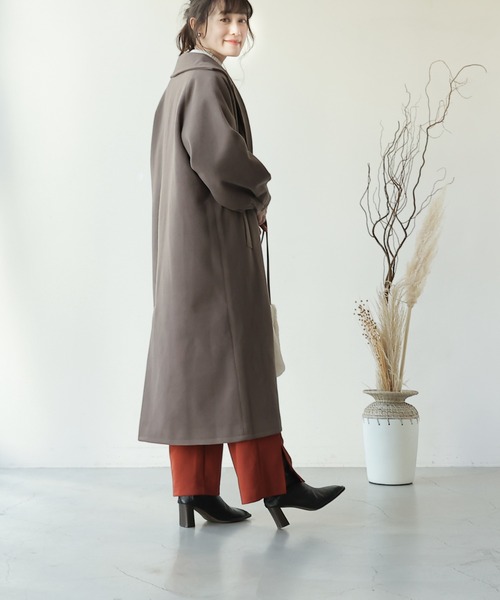 frames RAY CASSIN（フレームスレイカズン）の「【WEB限定】ボリュームスリーブロングコート（チェスターコート・レディース・モカ/ブラック/キナリ・FREE）」の21枚目の写真