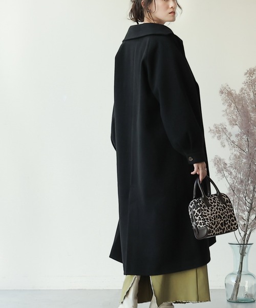 frames RAY CASSIN（フレームスレイカズン）の「【WEB限定】ボリュームスリーブロングコート（チェスターコート・レディース・モカ/ブラック/キナリ・FREE）」の16枚目の写真