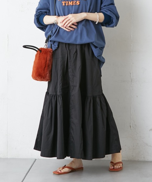 CIAOPANIC TYPY（チャオパニックティピー）の「ティアードボリュームカラースカート（スカート・レディース・ブラック/ベージュ/ピンク/ブルー・ONE SIZE）」の2枚目の写真