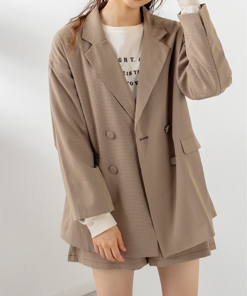 OLIVE des OLIVE（オリーブデオリーブ）の「ビタースイーツテーラードジャケット（テーラードジャケット・レディース・ブラウン/ライトブラウン/グレイッシュベージュ・FREE）」の3枚目の写真