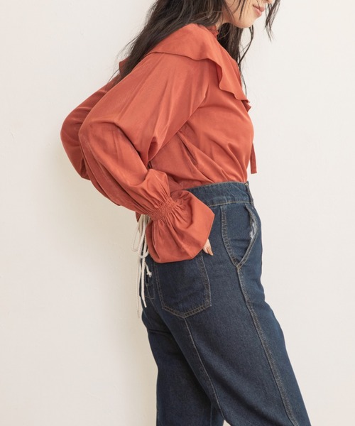 Mysa&Liina（ミーサリーナ）の「フリルカラー2WAYブラウス（シャツ/ブラウス・レディース・ブラック/ブラウン/アイボリー・M）」の8枚目の写真