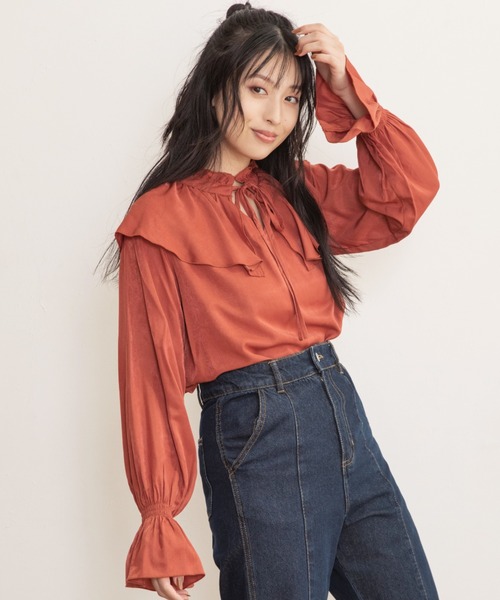 Mysa&Liina（ミーサリーナ）の「フリルカラー2WAYブラウス（シャツ/ブラウス・レディース・ブラック/ブラウン/アイボリー・M）」の16枚目の写真