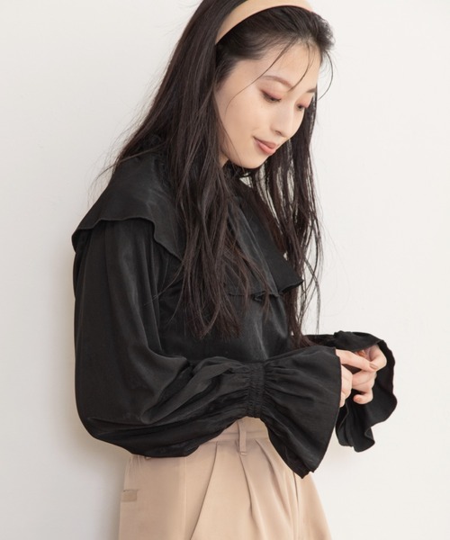 Mysa&Liina（ミーサリーナ）の「フリルカラー2WAYブラウス（シャツ/ブラウス・レディース・ブラック/ブラウン/アイボリー・M）」の19枚目の写真