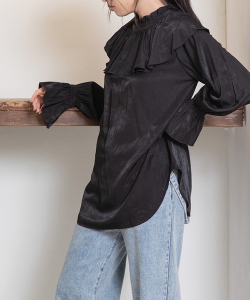Mysa&Liina（ミーサリーナ）の「フリルカラー2WAYブラウス（シャツ/ブラウス・レディース・ブラック/ブラウン/アイボリー・M）」の11枚目の写真