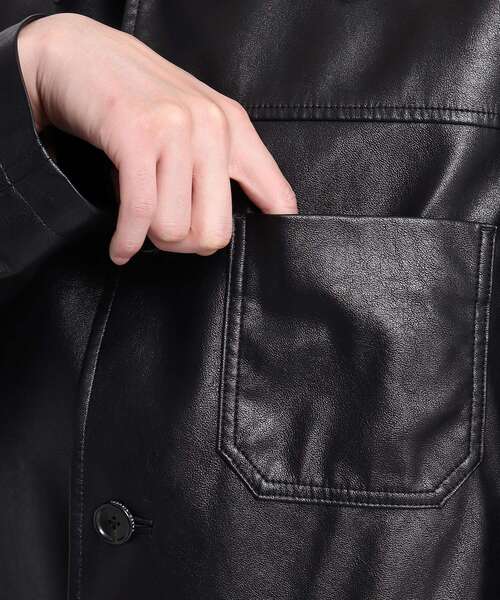 TAKEO KIKUCHI（タケオキクチ）の「◇フェイクレザー カーコート