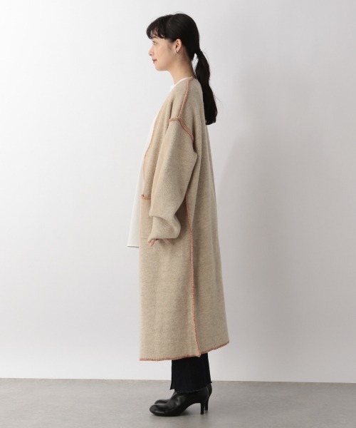 LOWRYS FARM（ローリーズファーム）の「ニットリンキングロングカーディガン　219731（カーディガン/ボレロ・レディース・チャコールグレー/ベージュ/グリーン・FREE）」の9枚目の写真