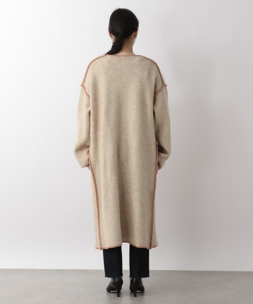 LOWRYS FARM（ローリーズファーム）の「ニットリンキングロングカーディガン　219731（カーディガン/ボレロ・レディース・チャコールグレー/ベージュ/グリーン・FREE）」の6枚目の写真