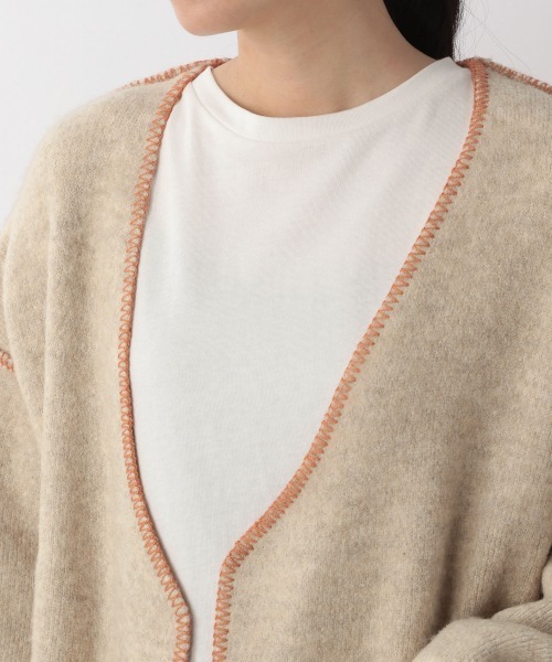 LOWRYS FARM（ローリーズファーム）の「ニットリンキングロングカーディガン　219731（カーディガン/ボレロ・レディース・チャコールグレー/ベージュ/グリーン・FREE）」の13枚目の写真