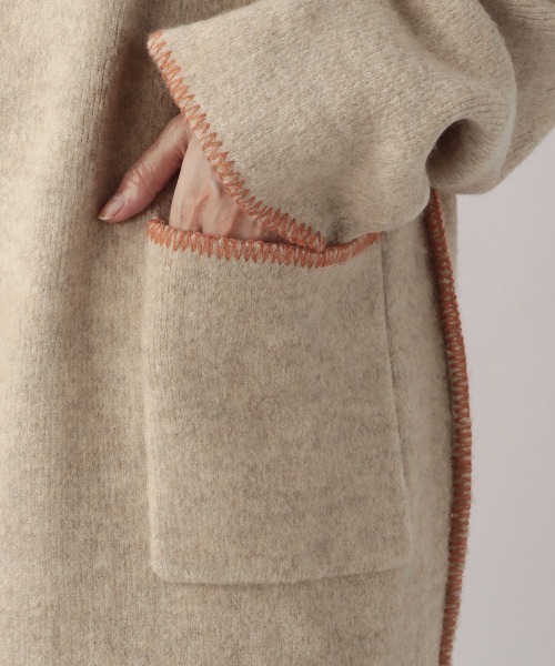 LOWRYS FARM（ローリーズファーム）の「ニットリンキングロングカーディガン　219731（カーディガン/ボレロ・レディース・チャコールグレー/ベージュ/グリーン・FREE）」の8枚目の写真