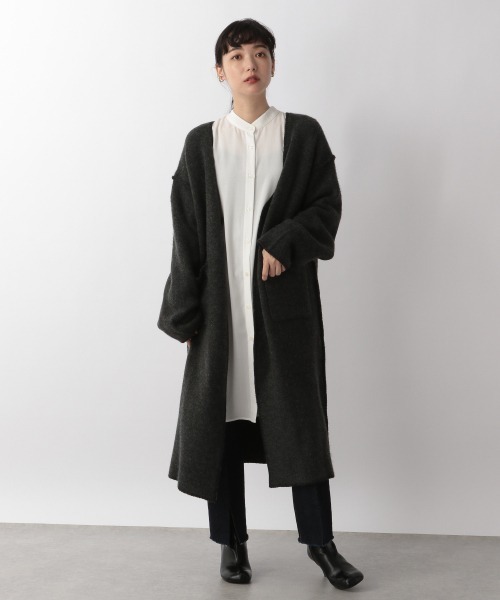 LOWRYS FARM（ローリーズファーム）の「ニットリンキングロングカーディガン　219731（カーディガン/ボレロ・レディース・チャコールグレー/ベージュ/グリーン・FREE）」の16枚目の写真