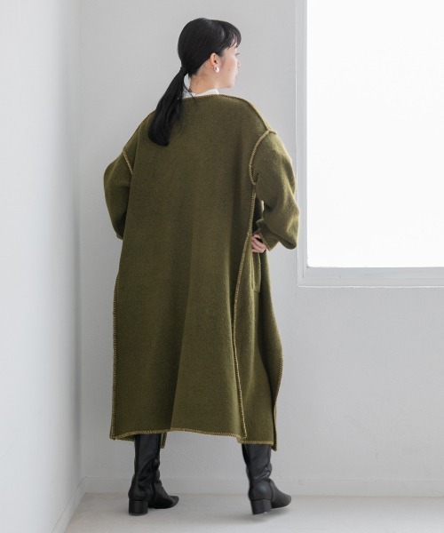 LOWRYS FARM（ローリーズファーム）の「ニットリンキングロングカーディガン　219731（カーディガン/ボレロ・レディース・チャコールグレー/ベージュ/グリーン・FREE）」の17枚目の写真