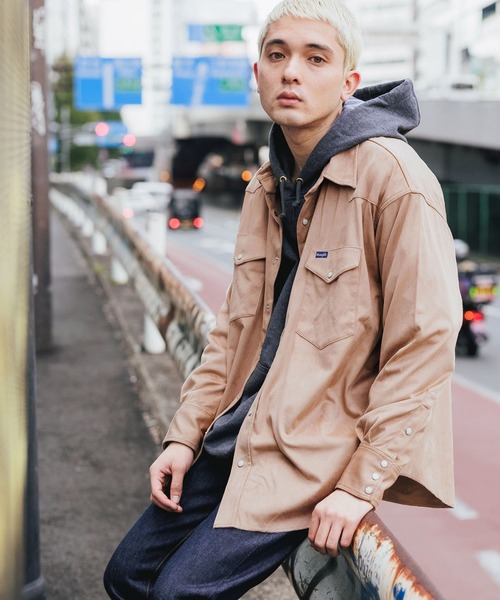 Wrangler（ラングラー）の「WRANGLER/ラングラー 127MW OVER SIZE SHIRTS ウェスタンシャツ スエード シャツ アメカジ（シャツ/ブラウス・メンズ・ブラック/ベージュ/ブラウン/ブルー・M/L/XL）」の3枚目の写真