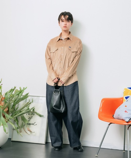 Wrangler ラングラー 牛革 スウェードレザー ウエスタンシャツ Wrangler シャツ Wrangler/ラングラー 127MW OVER SIZE SHIRTS