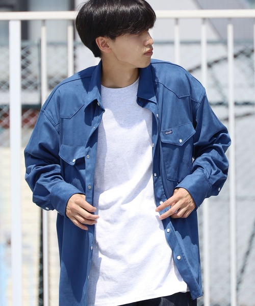 Wrangler ラングラー 牛革 スウェードレザー ウエスタンシャツ Wrangler/ラングラー 127MW OVER SIZE SHIRTS ウェスタンシャツ