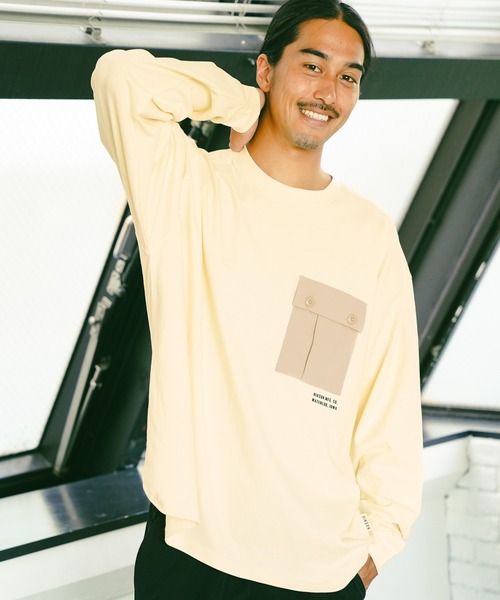 HINSON（ヒンソン）の「【HINSON×BAYFLOW】L/S TEE（Tシャツ/カットソー・メンズ・カーキ/ホワイト/ブラック・LARGE/MEDIUM）」の2枚目の写真