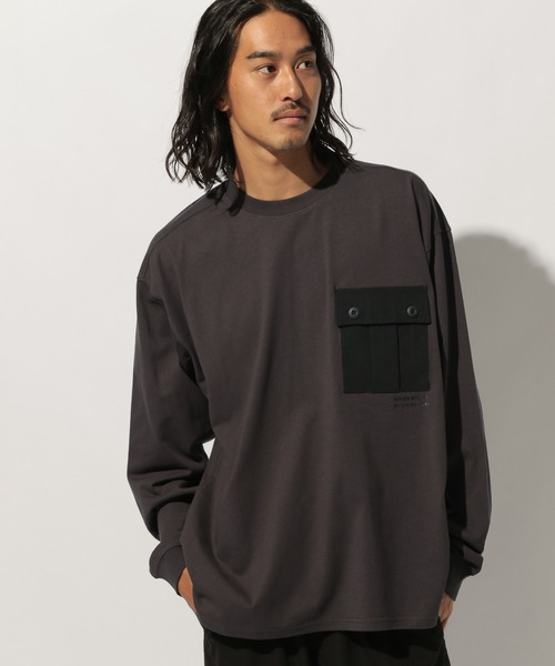 HINSON（ヒンソン）の「【HINSON×BAYFLOW】L/S TEE（Tシャツ/カットソー・メンズ・カーキ/ホワイト/ブラック・LARGE/MEDIUM）」の3枚目の写真