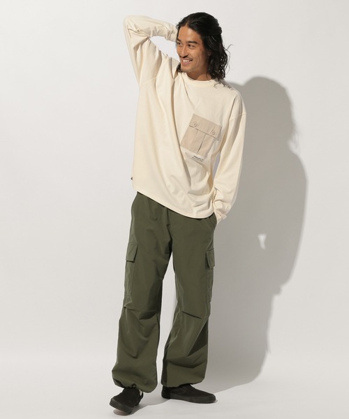 HINSON（ヒンソン）の「【HINSON×BAYFLOW】L/S TEE（Tシャツ/カットソー・メンズ・カーキ/ホワイト/ブラック・LARGE/MEDIUM）」の6枚目の写真