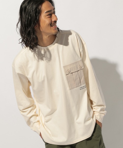 HINSON（ヒンソン）の「【HINSON×BAYFLOW】L/S TEE（Tシャツ/カットソー・メンズ・カーキ/ホワイト/ブラック・LARGE/MEDIUM）」の7枚目の写真
