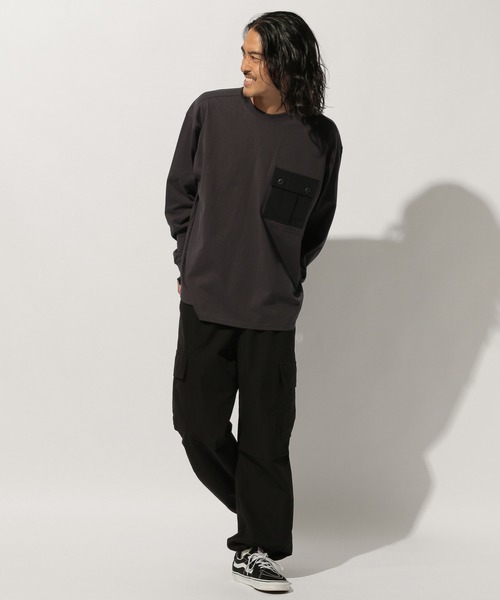 HINSON（ヒンソン）の「【HINSON×BAYFLOW】L/S TEE（Tシャツ/カットソー・メンズ・カーキ/ホワイト/ブラック・LARGE/MEDIUM）」の8枚目の写真