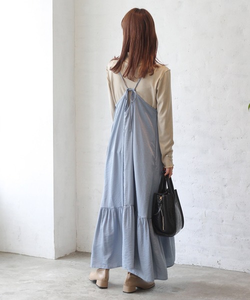 Crisp（クリスプ）の「ヘムギャザーキャミワンピース（ワンピース・レディース・ブラック/ベージュ/ブルー・FREE）」の21枚目の写真