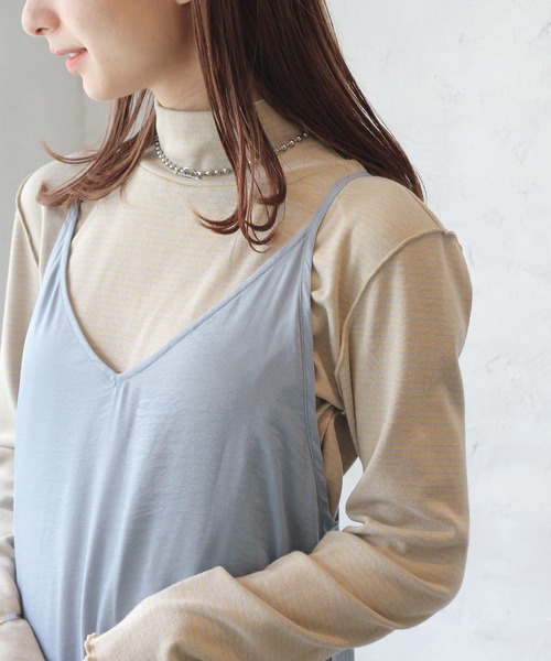 Crisp（クリスプ）の「ヘムギャザーキャミワンピース（ワンピース・レディース・ブラック/ベージュ/ブルー・FREE）」の11枚目の写真