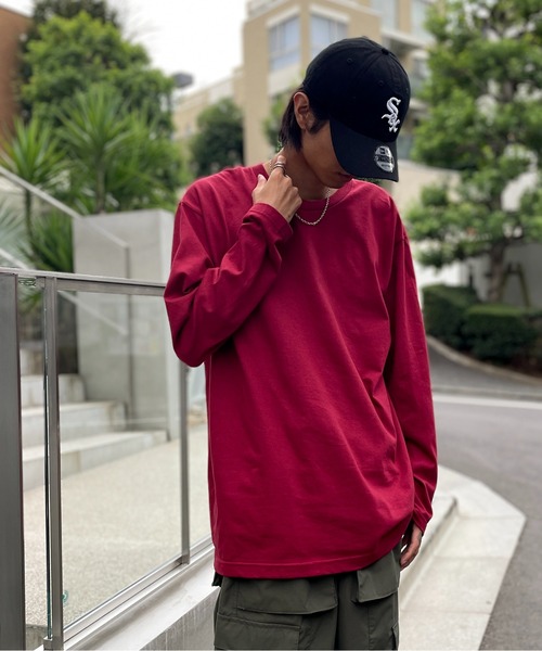 Printstar(プリントスター)の「袖リブなしでつくる、こなれシルエット【Printstar】heavy weight long sleeve t-shirt / ヘビーウェイト ロングスリーブTシャツ ロンT 長袖Tシャツ オーバーサイズ 無地 00102(Tシャツ/カットソー・レディース・ホワイト/アーミー/ネイビー/ブラック/杢グレー/ライトピンク/レッド/パープル/イエロー/イエロー系その他2/ロイヤルブルー/ピンク系/バーガンディー/ターコイズブルー/グレー/オレンジ/オリーブ・XL/M/L/S/2XL)」の16枚目の写真