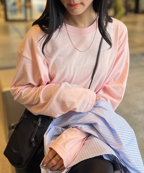 Printstar(プリントスター)の「袖リブなしでつくる、こなれシルエット【Printstar】heavy weight long sleeve t-shirt / ヘビーウェイト ロングスリーブTシャツ ロンT 長袖Tシャツ オーバーサイズ 無地 00102(Tシャツ/カットソー・レディース・ホワイト/アーミー/ネイビー/ブラック/杢グレー/ライトピンク/レッド/パープル/イエロー/イエロー系その他2/ロイヤルブルー/ピンク系/バーガンディー/ターコイズブルー/グレー/オレンジ/オリーブ・XL/M/L/S/2XL)」の13枚目の写真