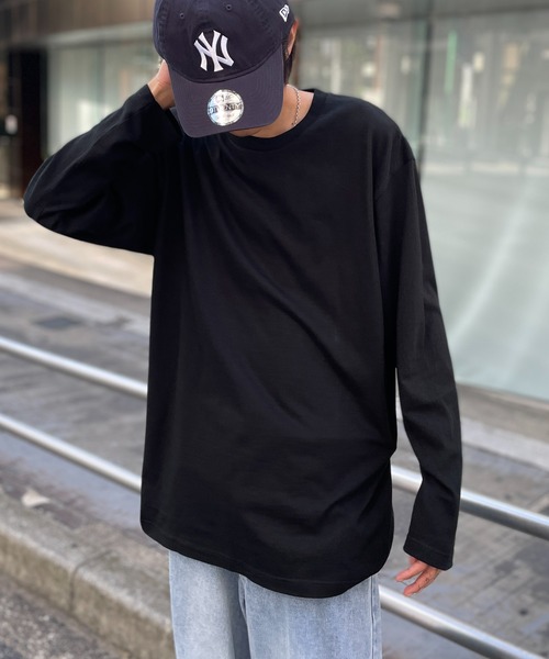 Printstar(プリントスター)の「袖リブなしでつくる、こなれシルエット【Printstar】heavy weight long sleeve t-shirt / ヘビーウェイト ロングスリーブTシャツ ロンT 長袖Tシャツ オーバーサイズ 無地 00102(Tシャツ/カットソー・レディース・ホワイト/アーミー/ネイビー/ブラック/杢グレー/ライトピンク/レッド/パープル/イエロー/イエロー系その他2/ロイヤルブルー/ピンク系/バーガンディー/ターコイズブルー/グレー/オレンジ/オリーブ・XL/M/L/S/2XL)」の2枚目の写真