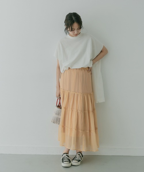 KBF+(ケービーエフプラス)の「KBF+ シアーティアードスカート∴(スカート・レディース・オレンジ系その他/ラベンダー・ONE)」の12枚目の写真