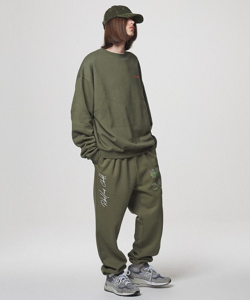 ー品販売 Sweat Pants Libere リベーレ Sweat スウェットパンツ Collage Libere リベーレ のファッション テーパードコラージュプリントスウェットパンツ テーパードコラージュプリントスウェットパンツ