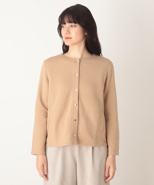 DRESKIP（ドレスキップ）の「◆キルトスナップ釦カーディガン（カーディガン/ボレロ・レディース・ベージュ/ダークグレー/ブラック・03/04/02）」の7枚目の写真