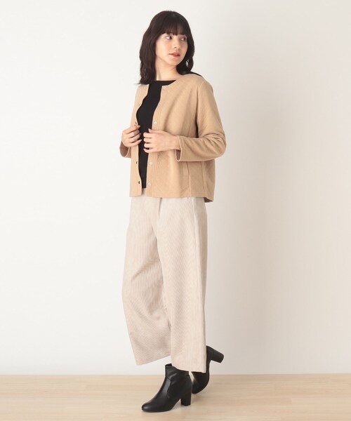 DRESKIP（ドレスキップ）の「◆キルトスナップ釦カーディガン（カーディガン/ボレロ・レディース・ベージュ/ダークグレー/ブラック・03/04/02）」の11枚目の写真