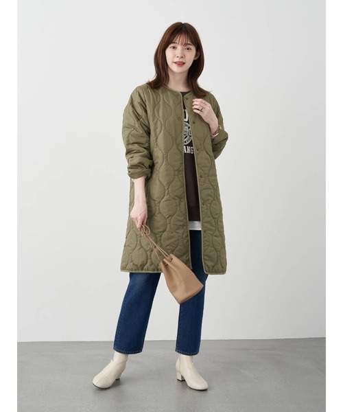 earth music&ecology（アースミュージックアンドエコロジー）の「キルティングハーフコート（その他アウター・レディース・ブラック/ベージュ/カーキ・M/L）」の11枚目の写真