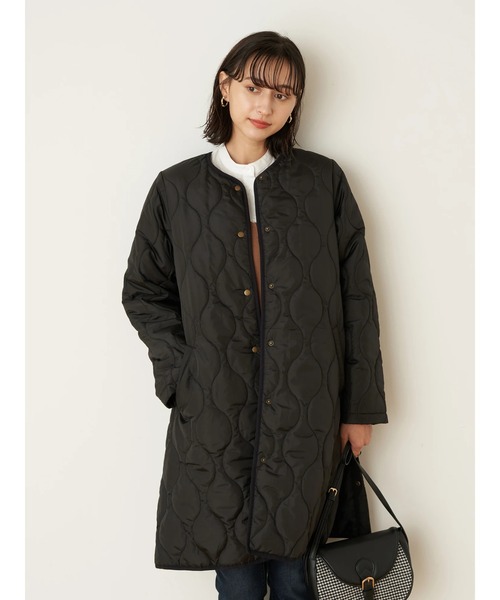 earth music&ecology（アースミュージックアンドエコロジー）の「キルティングハーフコート（その他アウター・レディース・ブラック/ベージュ/カーキ・M/L）」の4枚目の写真