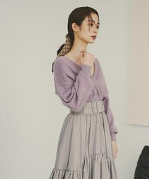 SNIDEL | ラメラクーンカシュクールニットプルオーバー(ニット/セーター)