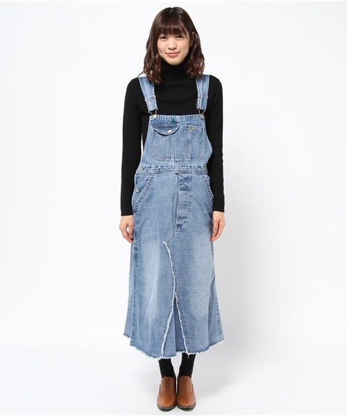 Kastane（カスタネ）の「デニムオーバーオールスカート（デニムパンツ・レディース・ライトブルー・FREE）」の2枚目の写真