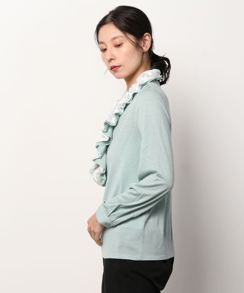 NARACAMICIE（ナラカミーチェ）の「ウールジャージフリル（Tシャツ/カットソー・レディース・ワインレッド/ミント/ネイビー・LARGE/MEDIUM）」の21枚目の写真